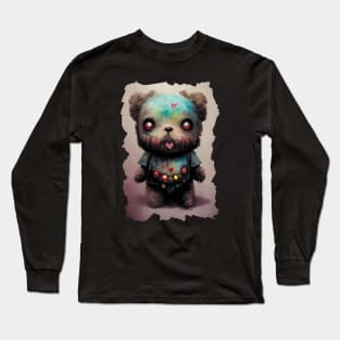 Digital Art | Creepy Cute Voodoo Doll Zombie Teddy Bear Long Sleeve T-Shirt